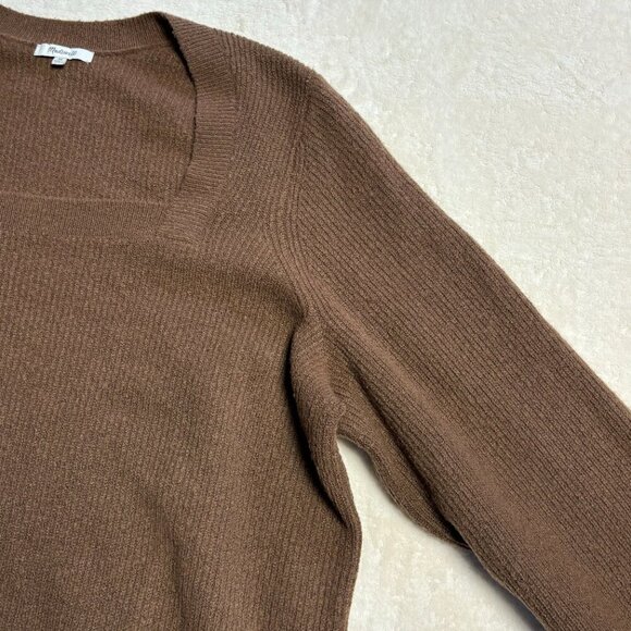 Madewell Womens Plus Melwood Square Neck Pullover Sweater 3X Coziest Yarn Brown - Picture 4 of 16